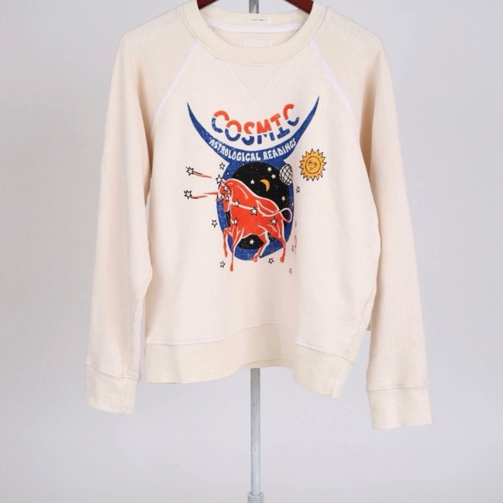 MOTHER Cream Cosmic Astrological Readings Pullover Sweatshirt